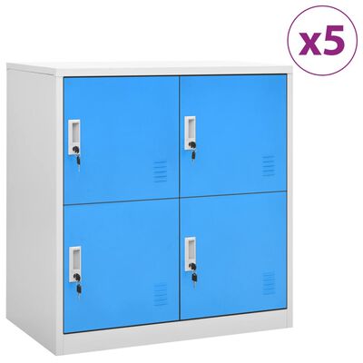 vidaXL Uzamykatelné skříně 5 ks světle šedé a modré 90x45x92,5 cm ocel