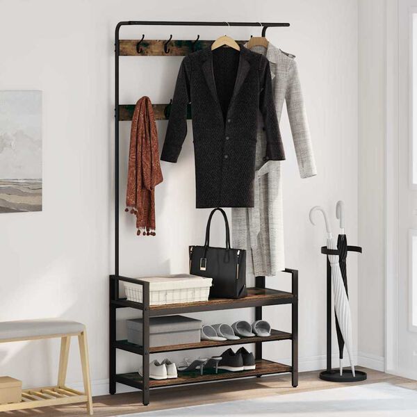 vidaXL Vě&scaron;&aacute;k na kab&aacute;ty Kouřov&yacute; dub 95 x 34 x 184 cm Kompozitn&iacute; dřevo