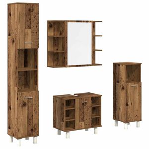 vidaXL 4d&iacute;ln&aacute; koupelnov&aacute; sestava old wood kompozitn&iacute; dřevo