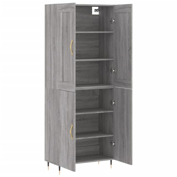 vidaXL Skř&iacute;ň highboard &scaron;ed&aacute; sonoma 69,5 x 34 x 180 cm kompozitn&iacute; dřevo