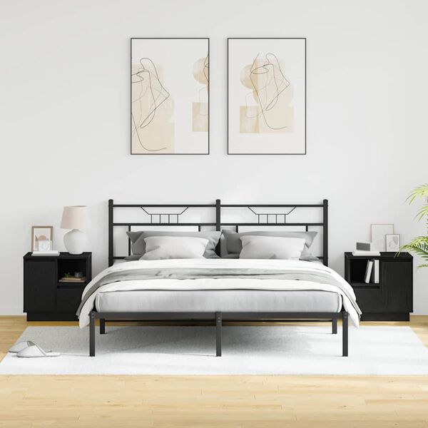 vidaXL Nočn&iacute; skř&iacute;ňka se z&aacute;suvkou 2 pcs Čern&yacute; dub 50 x 34,5 x 50 cm.