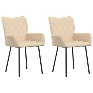 vidaXL J&iacute;deln&iacute; židle 2 ks kr&eacute;mov&eacute; textil