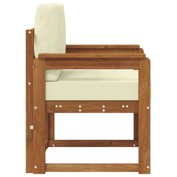 vidaXL Venkovn&iacute; pohovka Masivn&iacute; ak&aacute;ciov&eacute; dřevo a polyester Př&iacute;rodn&iacute;