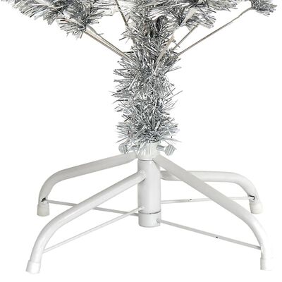 vidaXL Umělý vánoční stromek se stojanem stříbrný 120 cm PET