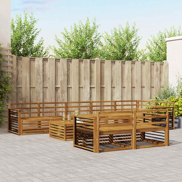 vidaXL Venkovn&iacute; pohovkov&aacute; souprava 9 pcs Př&iacute;rodn&iacute;