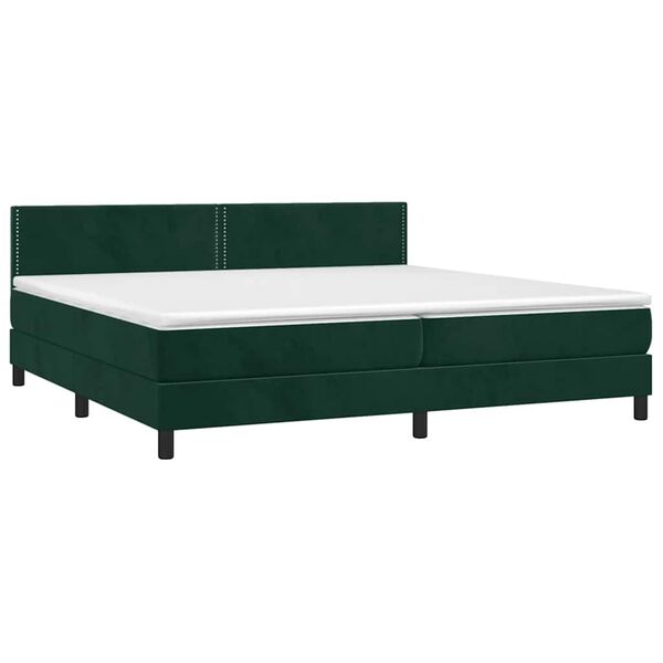 vidaXL Box spring postel s matrac&iacute; tmavě zelen&aacute; 200x200 cm samet