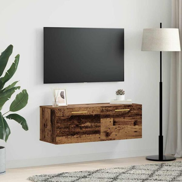 vidaXL Nástěnná skříňka Nástěnný Staré dřevo 100 x 36.5 x 35 cm