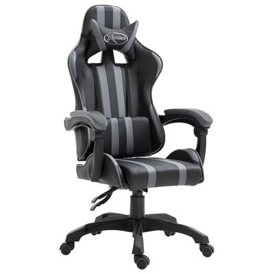 vidaXL Herní židle šedá umělá kůže