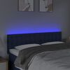 vidaXL Čelo postele s LED modr&eacute; 144x5x78/88 cm textil