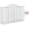 vidaXL Klenut&eacute; gabionov&eacute; ko&scaron;e 40ks 200x50x120/140cm pozinkovan&eacute; železo
