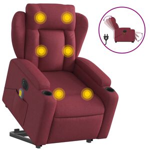 vidaXL Elektrick&eacute; zvedac&iacute; mas&aacute;žn&iacute; polohovac&iacute; křeslo v&iacute;nov&eacute; textil