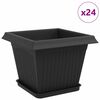 vidaXL Květin&aacute;če 24 pcs Čern&aacute; 28,5 x 28,5 x 22 cm Plast