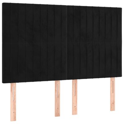 vidaXL Box spring postel s matrací černá 140 x 190 cm samet