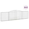 vidaXL Klenut&eacute; gabionov&eacute; ko&scaron;e 15ks 400x30x100/120cm pozinkovan&eacute; železo