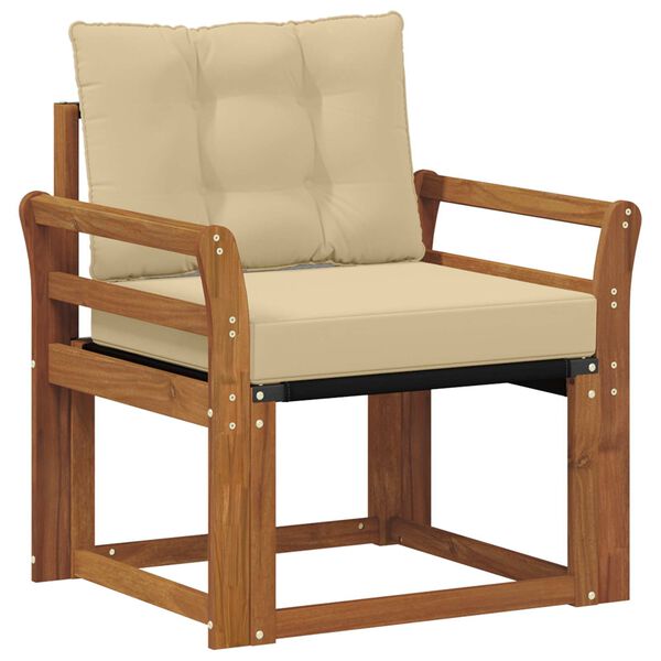 vidaXL Venkovn&iacute; pohovka Masivn&iacute; ak&aacute;ciov&eacute; dřevo a Textilene Př&iacute;rodn&iacute;