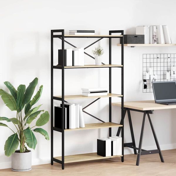 vidaXL Knihovna Sonoma dub 80 x 30 x 155 cm kompozitn&iacute; dřevo