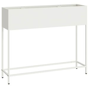 vidaXL Vyv&yacute;&scaron;en&yacute; zahradn&iacute; květin&aacute;č B&iacute;l&aacute; 100 x 26 x 82 cm Ocel