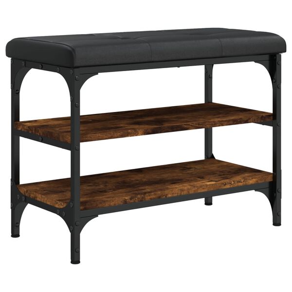 vidaXL Lavice s botn&iacute;kem kouřov&yacute; dub 62 x 32 x 47 cm kompozitn&iacute; dřevo