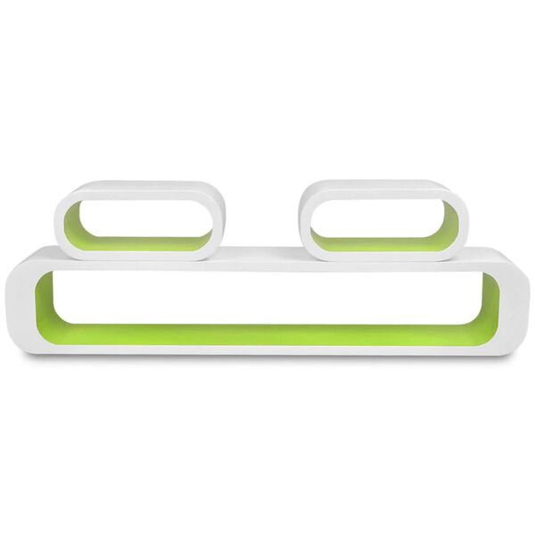 vidaXL N&aacute;stěnn&eacute; krychlov&eacute; police 6 ks zeleno-b&iacute;l&eacute;