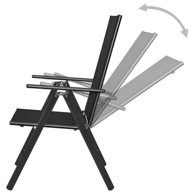 vidaXL Skládací zahradní židle 2 ks hliník a textilen černé