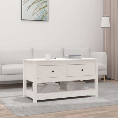 vidaXL Konferenční stolek bílý 102 x 49 x 55 cm masivní borové dřevo