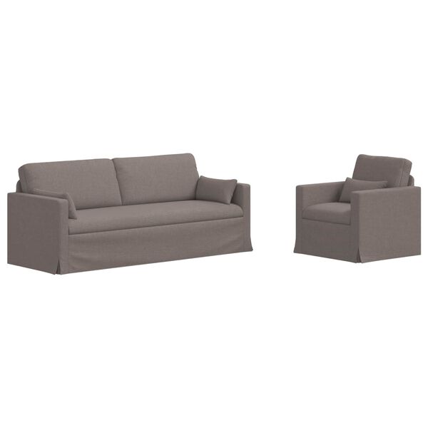vidaXL Pohovka 2 pcs Taupe