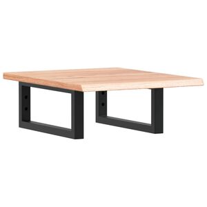 vidaXL Deska pod umyvadlo n&aacute;stěnn&aacute; ocel a masivn&iacute; dubov&eacute; dřevo