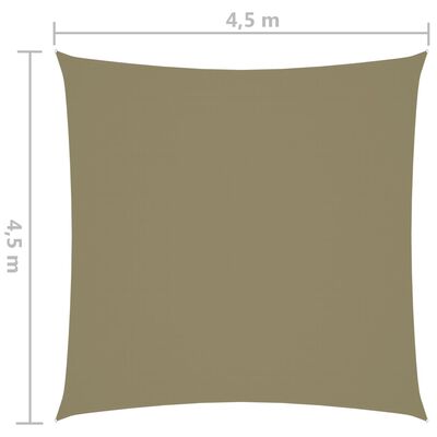 vidaXL Stínící plachta oxfordská látka čtvercová 4,5 x 4,5 m béžová