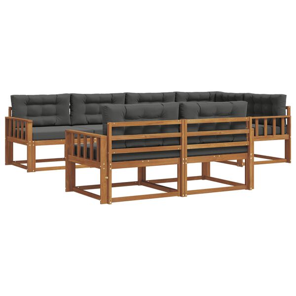 vidaXL Venkovn&iacute; pohovkov&aacute; souprava 7 pcs Přirozen&aacute; a Anthracitov&aacute;