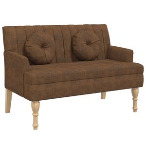 vidaXL Lavice s pol&scaron;t&aacute;ři hněd&aacute; 113x64,5x75,5 cm uměl&aacute; semi&scaron;ov&aacute; kůže