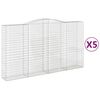 vidaXL Klenut&eacute; gabionov&eacute; ko&scaron;e 5 ks 400x50x220/240cm pozinkovan&eacute; železo