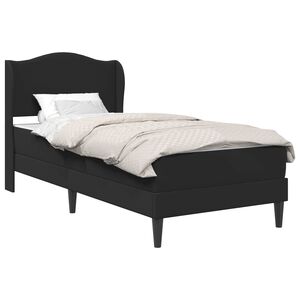 vidaXL R&aacute;m postele s čelo Čern&aacute; 90 x 190 cm Uměl&aacute; kůže