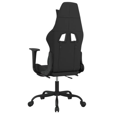 vidaXL Masážní herní židle s podnožkou černá a taupe textil