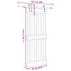 vidaXL Posuvn&eacute; dveře s kov&aacute;n&iacute;m 85 x 210 cm masivn&iacute; borov&eacute; dřevo