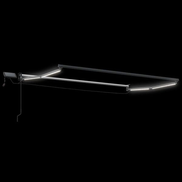 vidaXL Ručn&iacute; v&yacute;suvn&aacute; mark&yacute;za s LED p&aacute;sky Bord&oacute; červen&aacute; 3 x 2 m