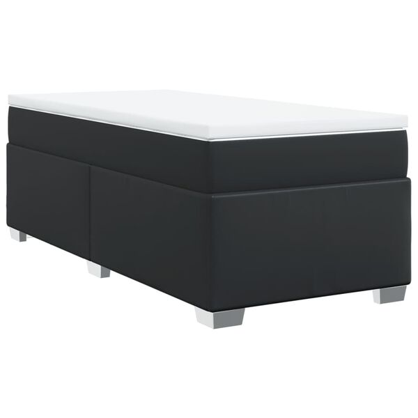 vidaXL Box spring postel s matrací černá 100x200 cm umělá kůže