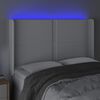 vidaXL Čelo postele s LED b&iacute;l&eacute; 147 x 16 x 118/128 cm uměl&aacute; kůže