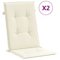 vidaXL Podušky na židli vysoké opěradlo 2 ks krémové 120x50x3cm textil