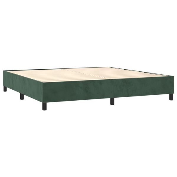 vidaXL Box spring postel s matrac&iacute; tmavě zelen&aacute; 200x200 cm samet