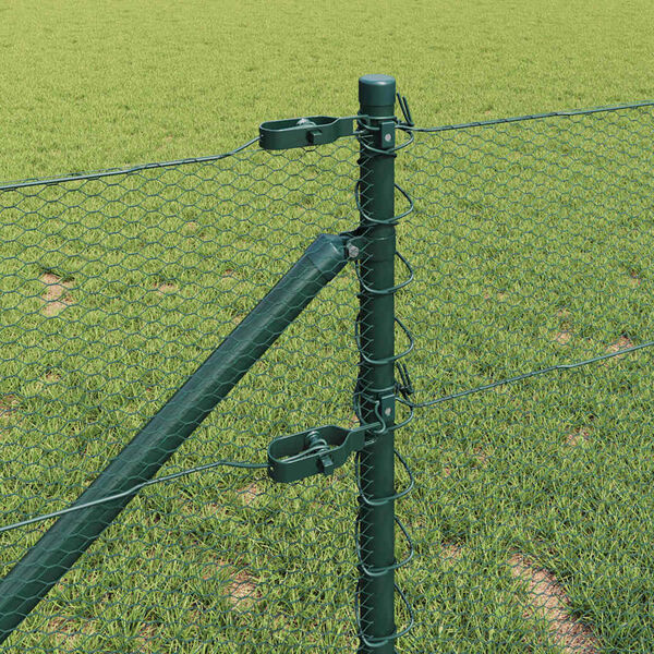 vidaXL Plotov&yacute; sloupek. Zelen&aacute; 25 x 0,8 m (13 mm s&iacute;ť) Ocel a PVC