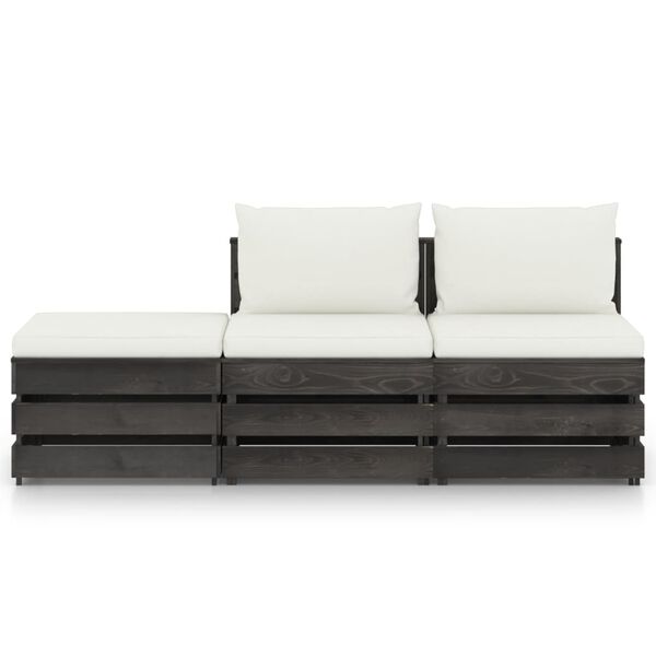 vidaXL 3d&iacute;ln&aacute; zahradn&iacute; souprava s podu&scaron;kami &scaron;edě impregnovan&eacute; dřevo