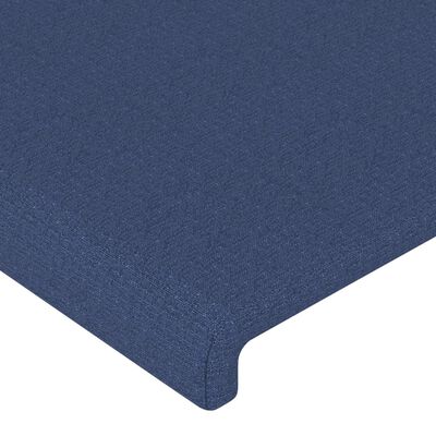 vidaXL Čelo postele s LED modré 200x5x78/88 cm textil