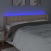 vidaXL Čelo postele s LED cappuccino 183 x 16 x 78/88 cm uměl&aacute; kůže