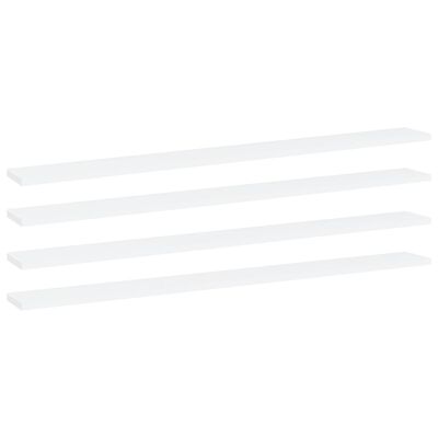 vidaXL Přídavné police 4 ks bílé 100 x 10 x 1,5 cm dřevotříska