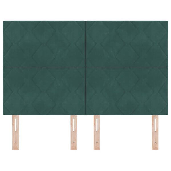 vidaXL Čelo postele s čelo Tmavě zelen&aacute; 144 cm samet