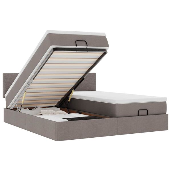 vidaXL Osmanský rám postele s matrací taupe 160x200cm textil