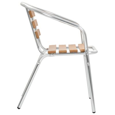 vidaXL Stohovatelné zahradní židle 2 ks hliník a WPC stříbrné