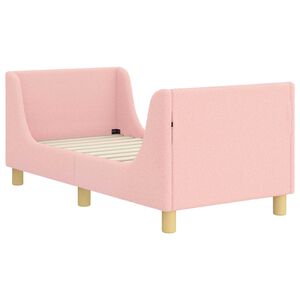 vidaXL R&aacute;m postele pro batole s čelem s čelo Růžov&aacute; 70 x 140 cm Boucl&eacute;