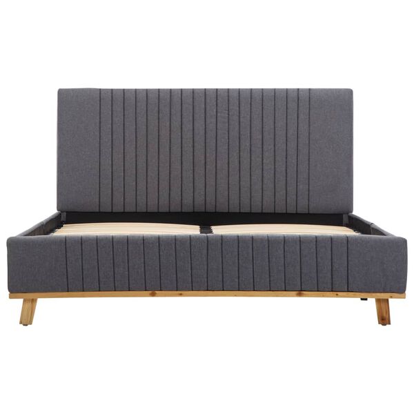 vidaXL R&aacute;m postele světle &scaron;ed&yacute; textil 120 x 200 cm