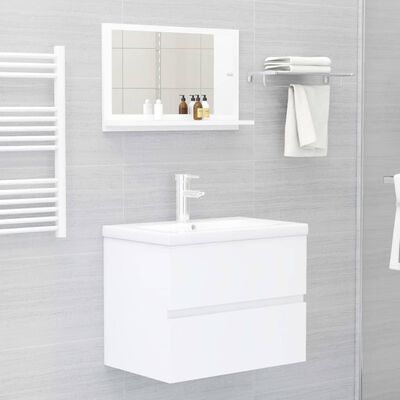 vidaXL Koupelnové zrcadlo bílé 60 x 10,5 x 37 cm dřevotříska